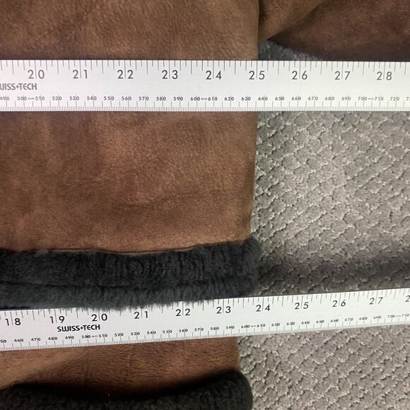 Vintage Sheepskin Jacket Coat Men's 46 Brown Shearling Marlboro Man XL - Picture 7 of 14